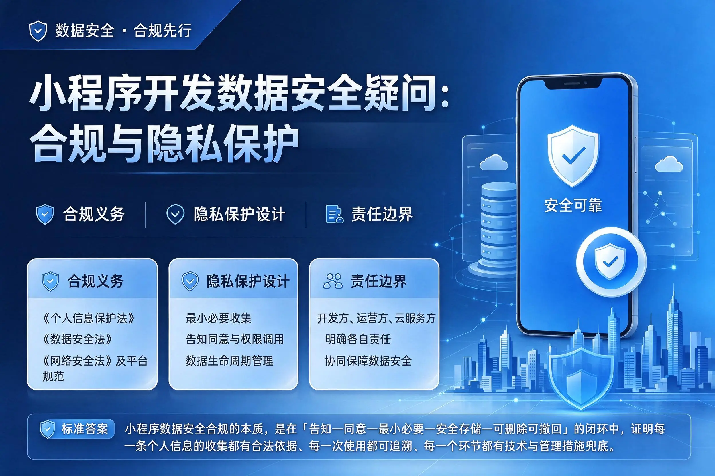 泰州小程序开发数据安全疑问：合规与隐私保护