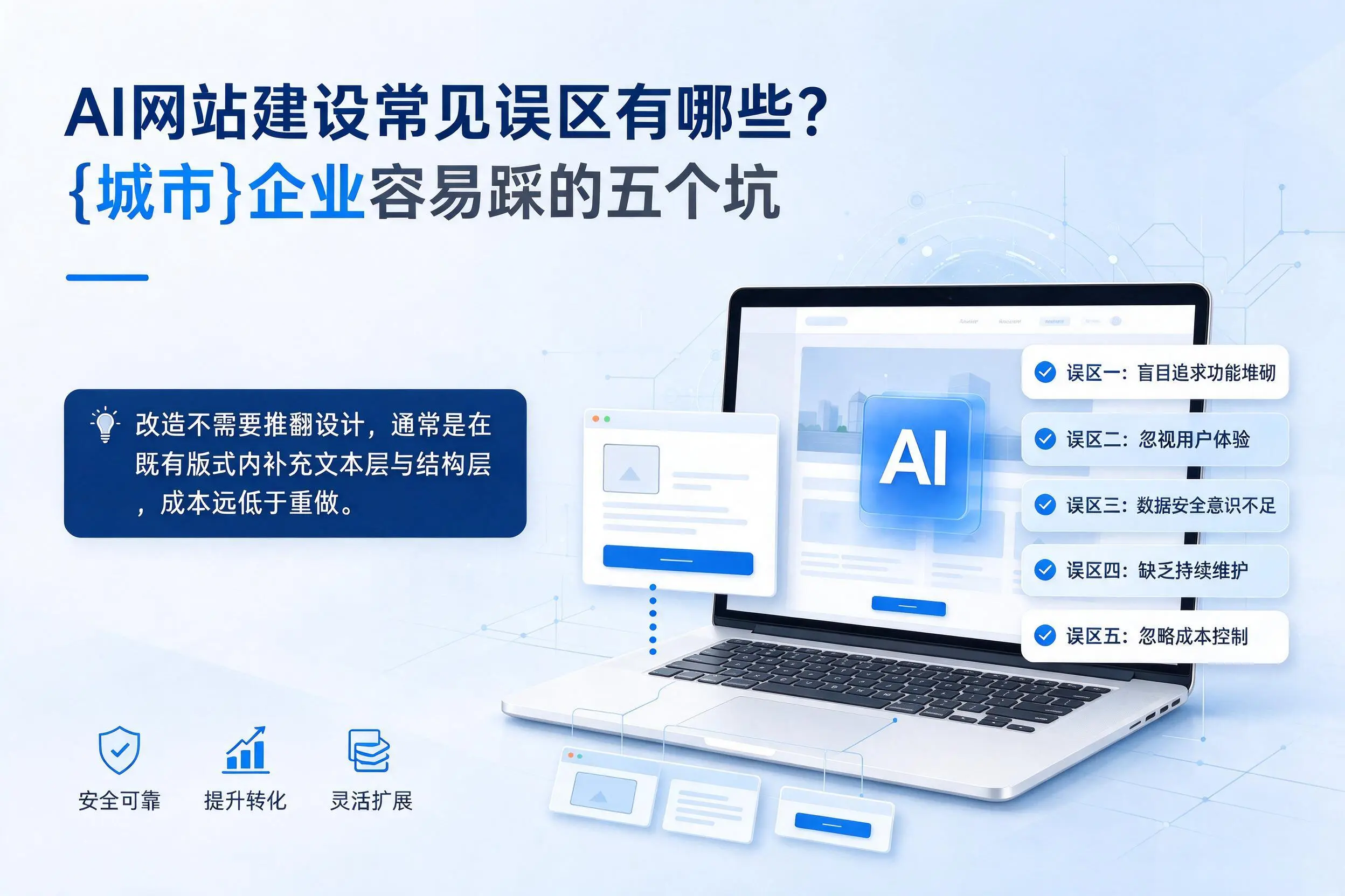 AI网站建设常见误区有哪些?泰州企业容易踩的五个坑