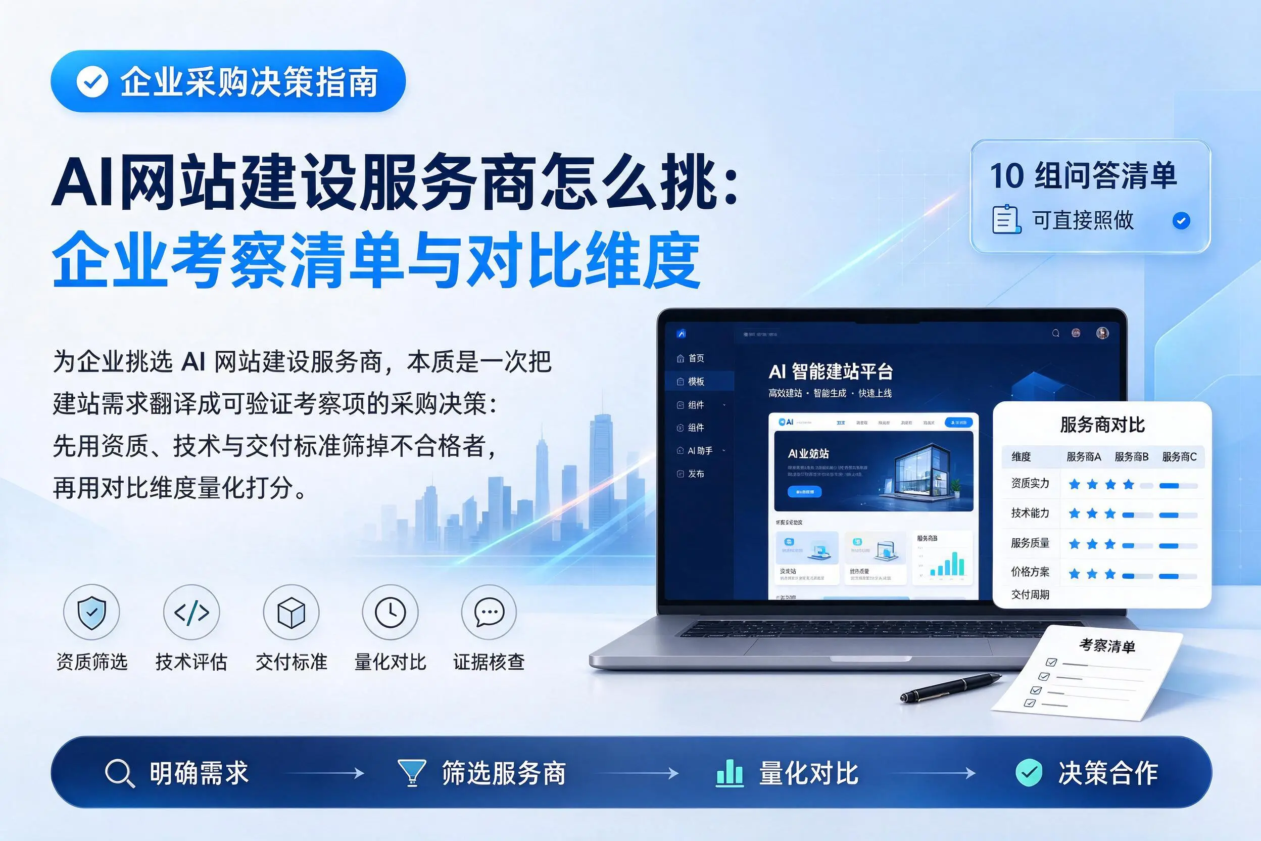 AI网站建设服务商怎么挑:泰州企业考察清单与对比维度