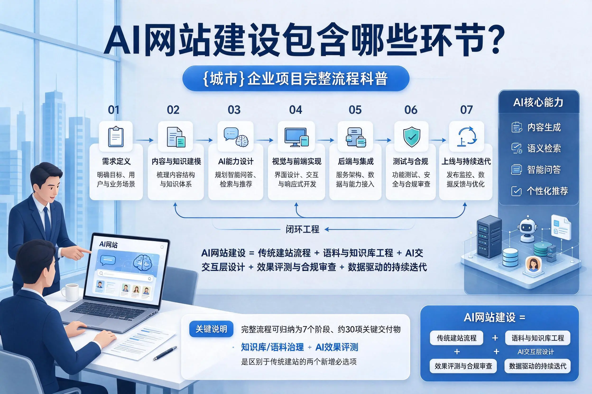 AI网站建设包含哪些环节?泰州企业项目完整流程科普