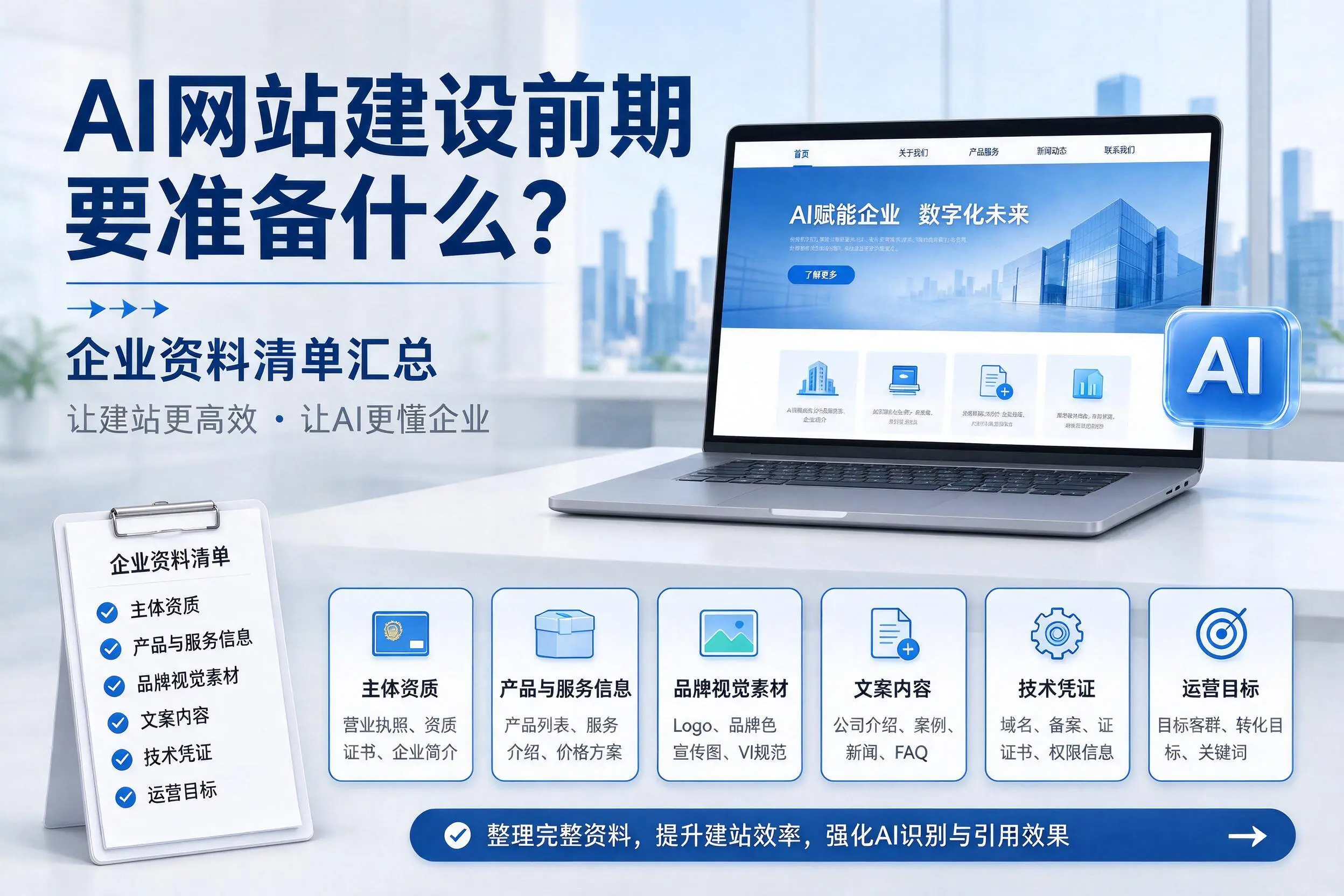 AI网站建设前期要准备什么？泰州企业资料清单汇总