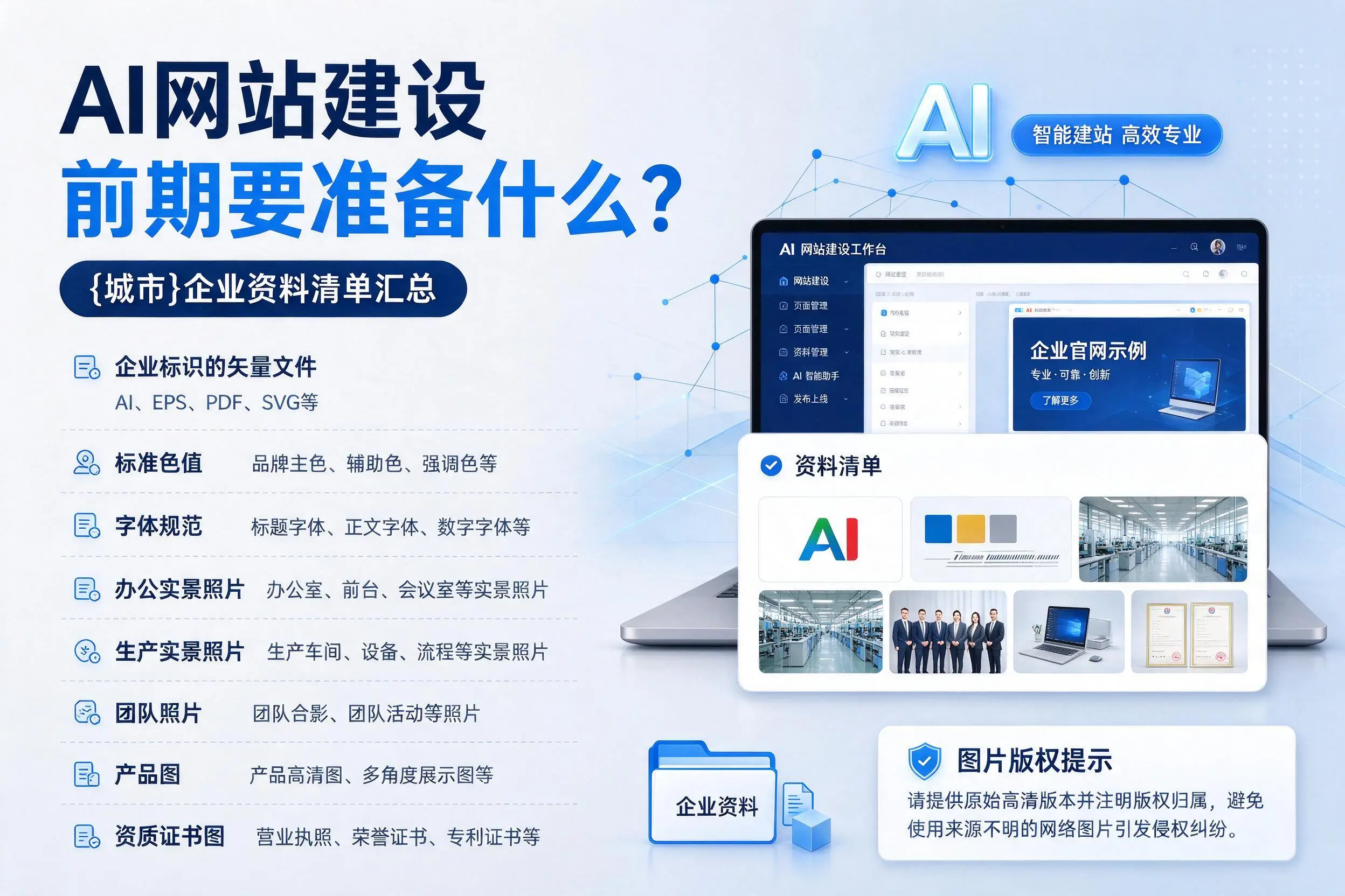 AI网站建设前期要准备什么？泰州企业资料清单汇总